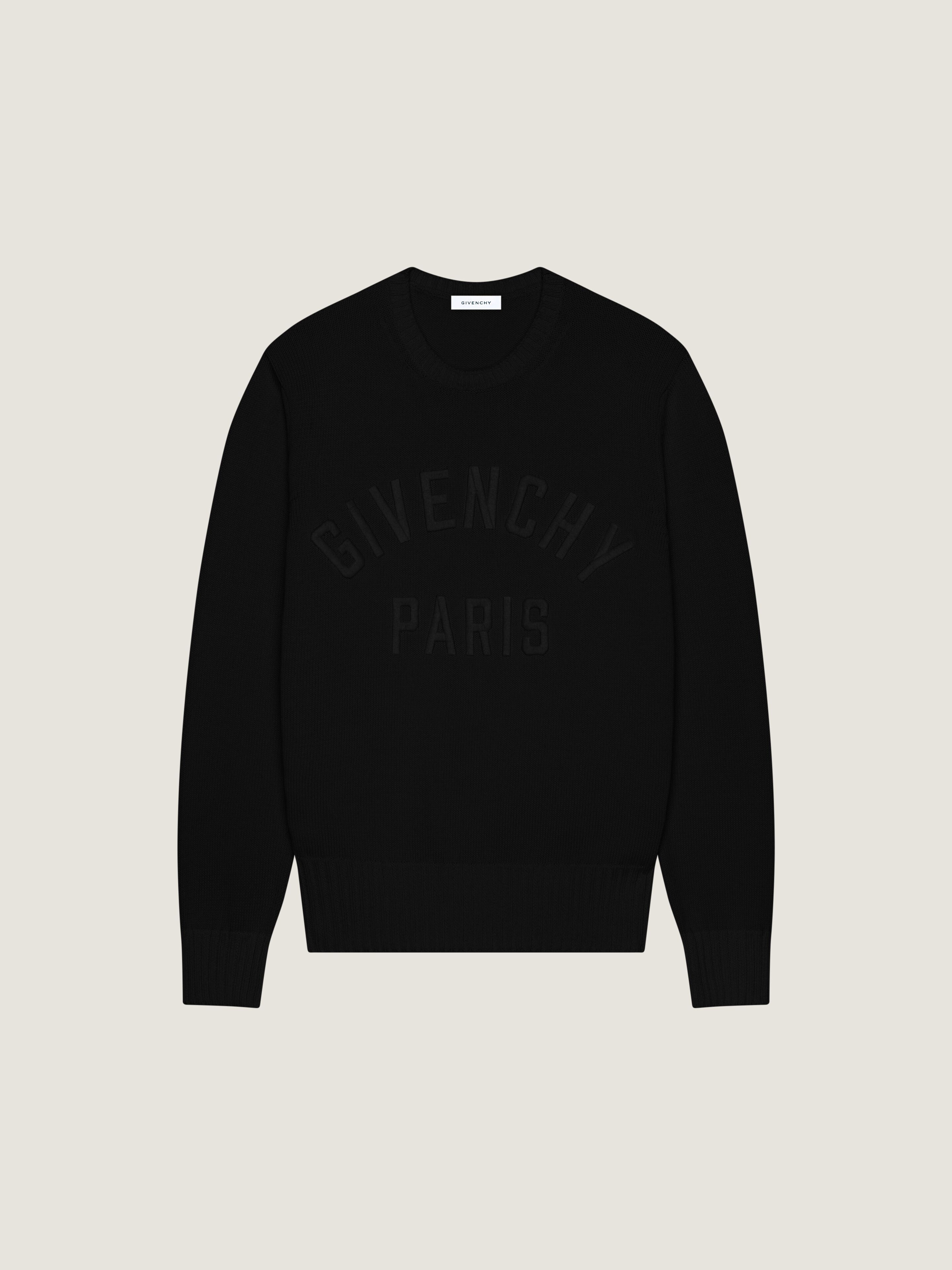 Sweater in cotton knit with GIVENCHY Paris embroidery